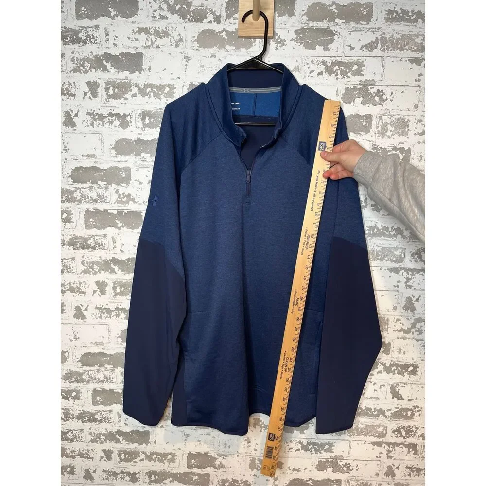 Under armour | men blue two tone 1/4 zip pullover athletic loose fit